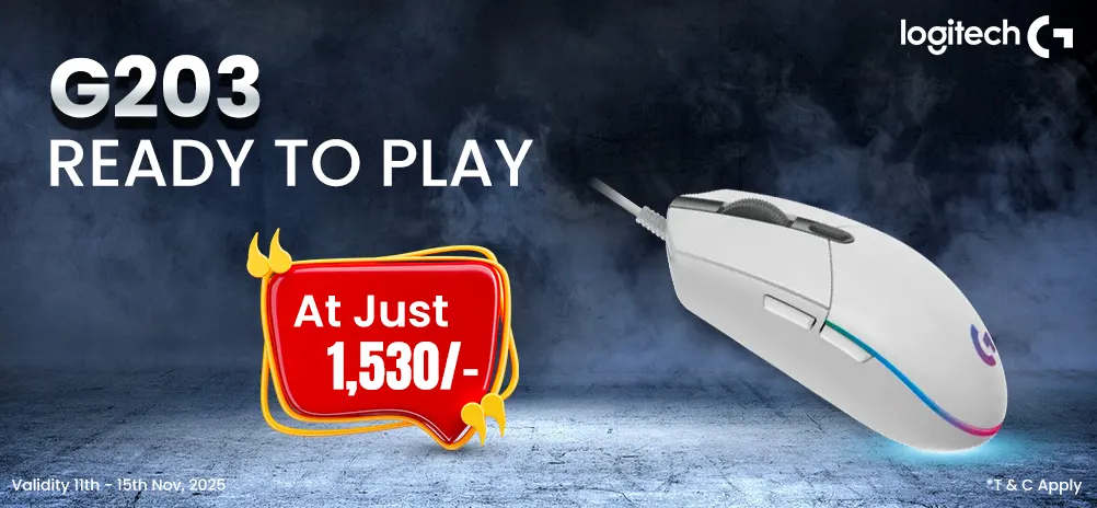 Logitech G203 Lightsync RGB Gaming Mouse (White)