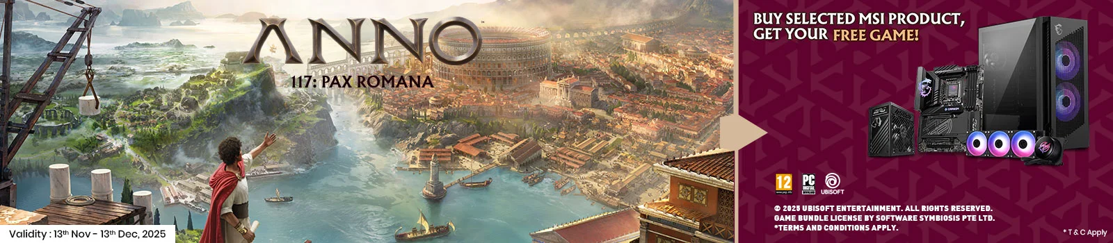 MSI Anno 117: Pax Romana Game Bundle Offer