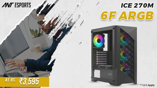 ANT Esports ICE 270M 6F ARGB ATX Mid Tower Case