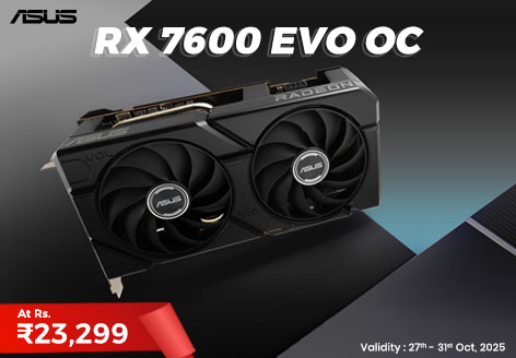 ASUS Dual RX 7600 EVO OC 8GB GDDR6 Graphics Card