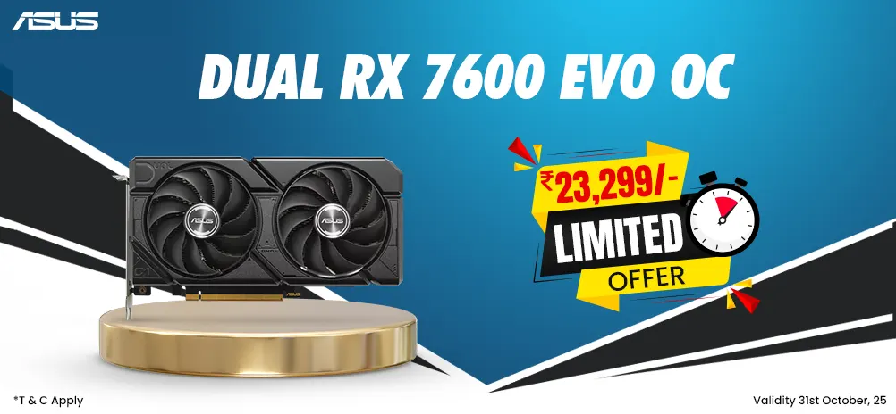 ASUS Dual RX 7600 EVO OC 8GB GDDR6 Graphics Card