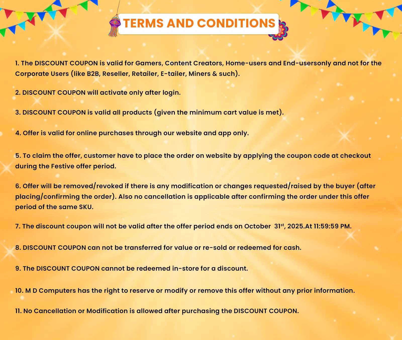 Festive Double Dhamaka Coupon Terms & Coonditions