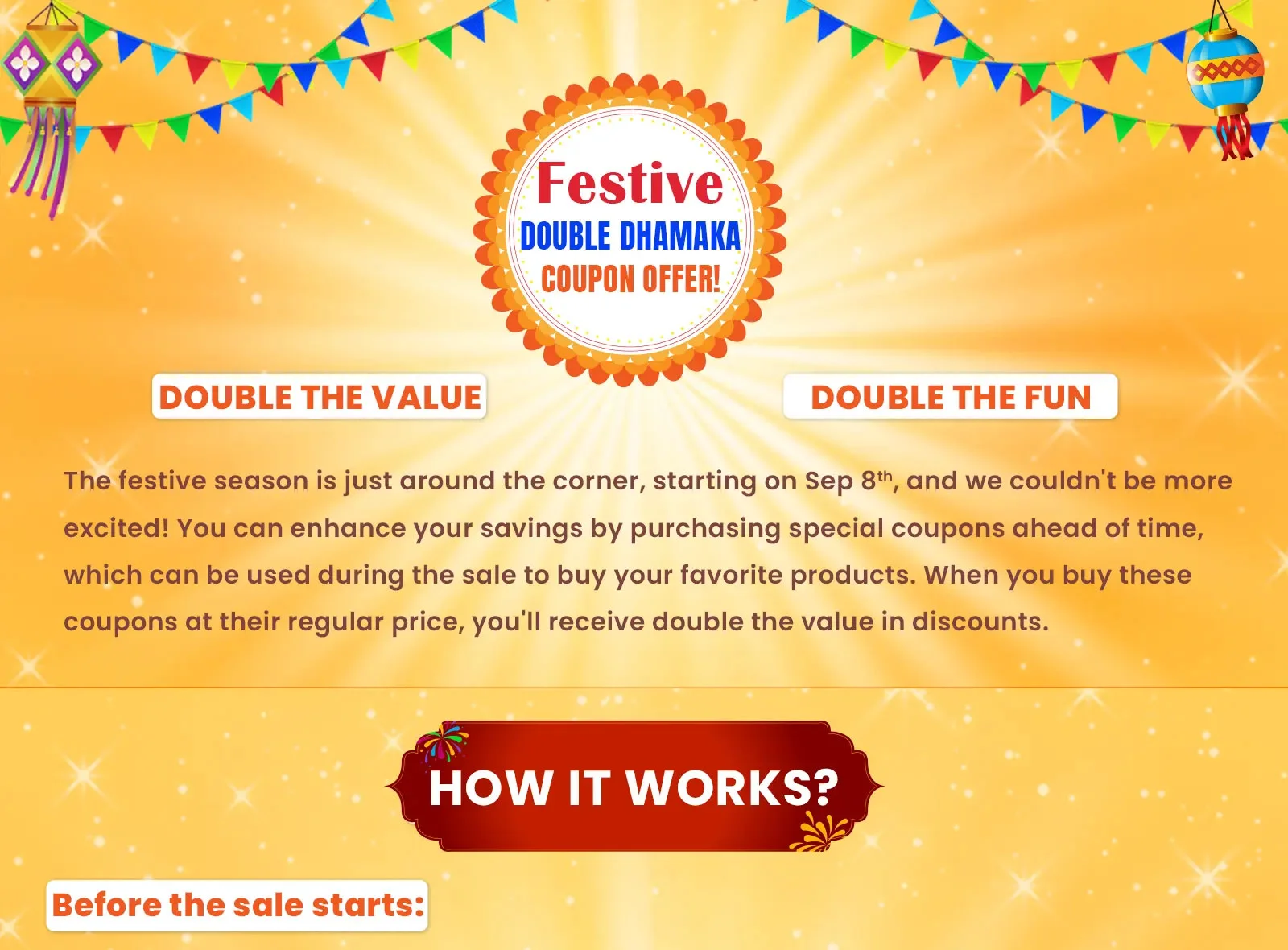 Festive Double Dhamaka Coupon How its Work?