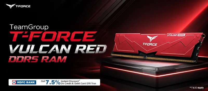 TeamGroup T-Force Vulcan Red 32GB 6000MHz CL38 DDR5 RAM