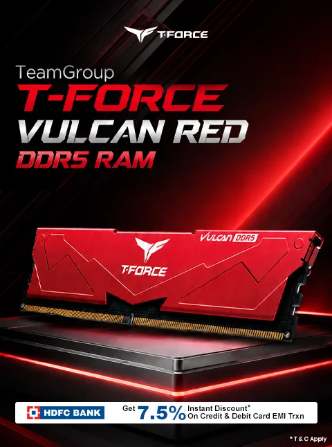 TeamGroup T-Force Vulcan Red 32GB 6000MHz CL38 DDR5 RAM