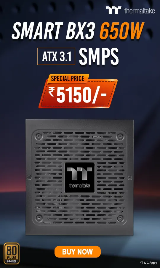 Thermaltake Smart BX3 650 Watt ATX 3.1 SMPS