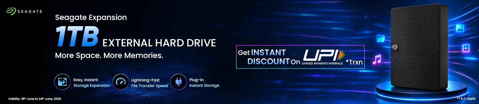 Seagate Expansion 1TB External Hard Drive
