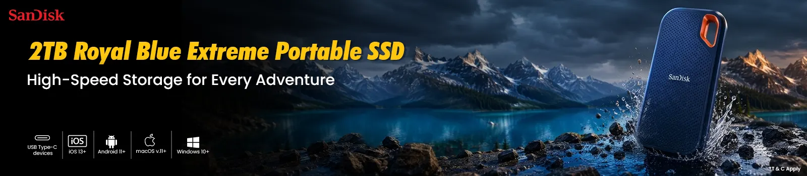 SanDisk E61 2TB Royal Blue Extreme Portable SSD