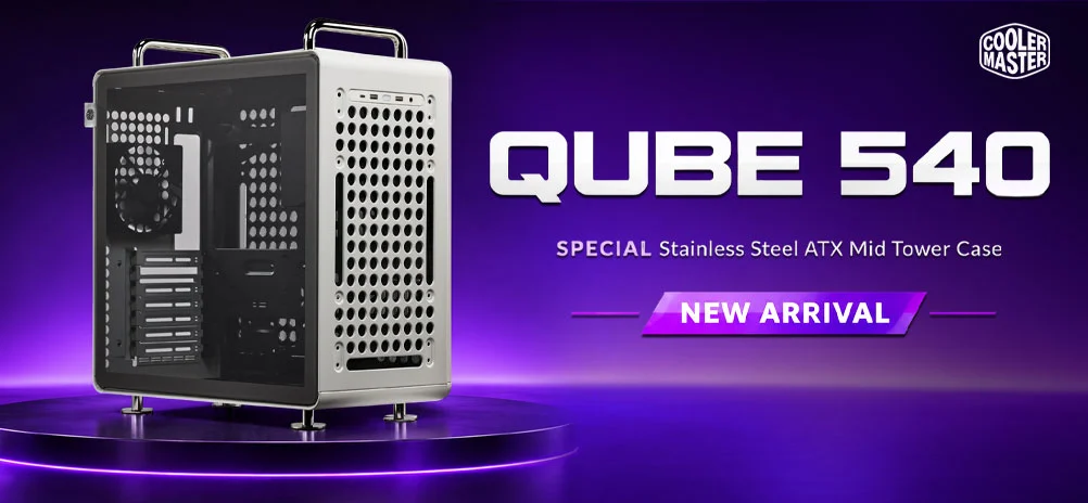 Cooler Master QUBE 540 SPECIAL Stainless Steel ATX Mid Tower Case