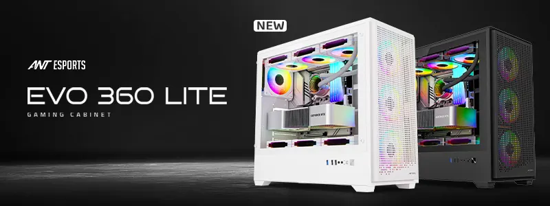 Ant Esports EVO 360 Lite ARGB E-ATX Mid Tower Case