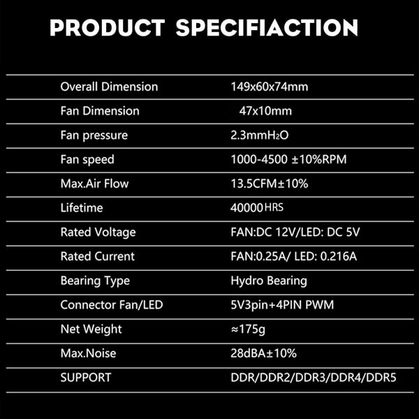 Ant Esports MMR50 ARGB Desktop Memory Cooler