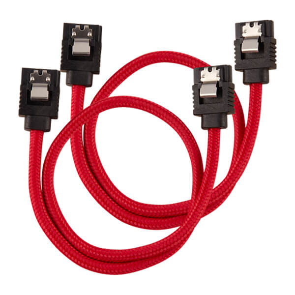 Corsair Premium Sleeved SATA 6Gbps 30cm Connector Cable (Red)
