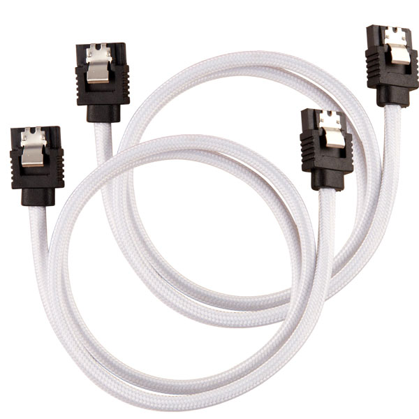 Corsair Premium Sleeved SATA 6Gbps 60cm Cable (White)