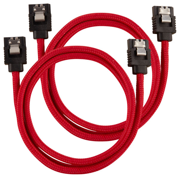 Corsair Premium Sleeved SATA 6Gbps 60cm Cable (Red)