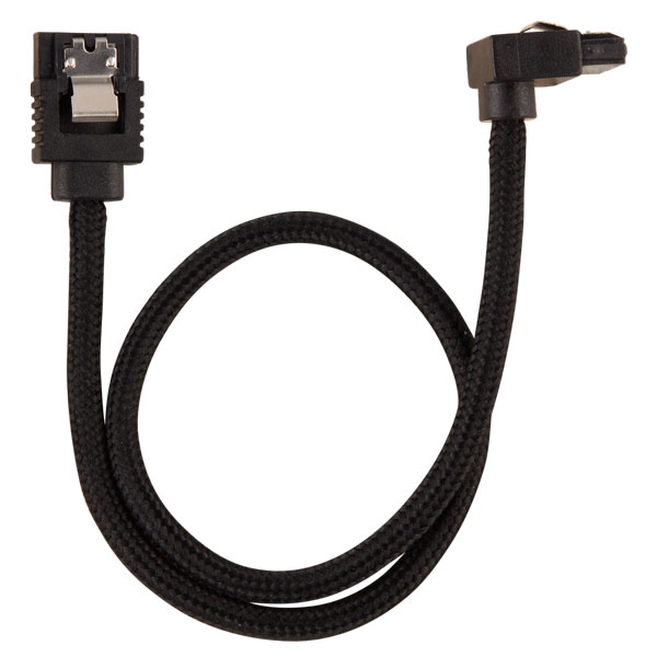 Corsair Premium Sleeved SATA 6Gbps 30cm 90° Connector Cable (Black)