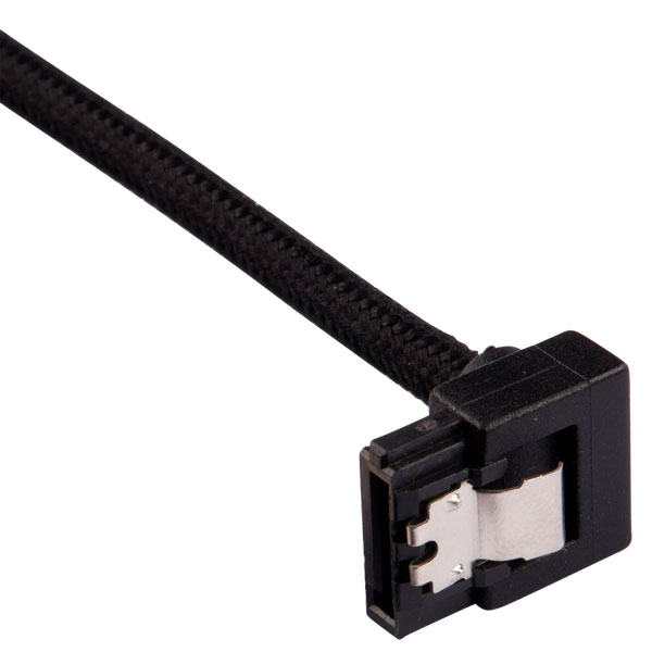 Corsair Premium Sleeved SATA 6Gbps 30cm 90° Connector Cable (Black)
