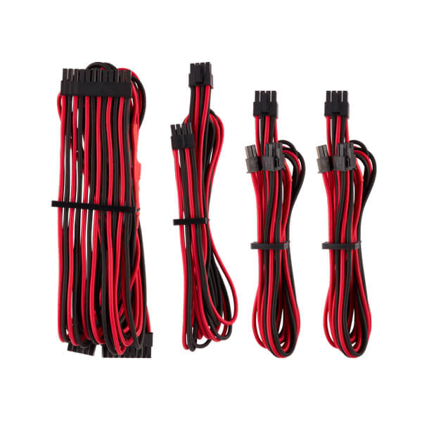 Corsair Premium Individually Sleeved PSU Cables (Red-Black)