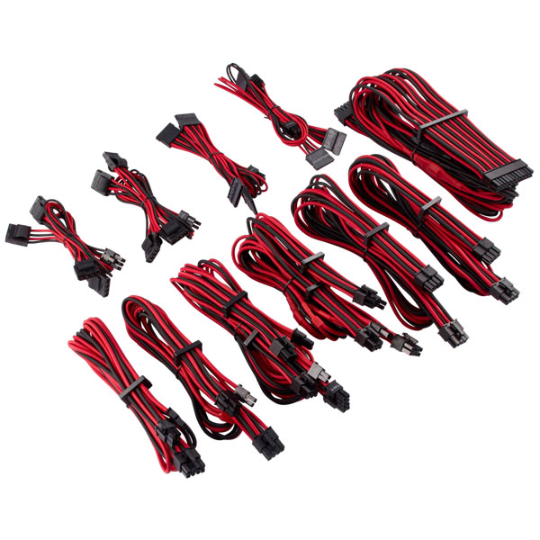 Corsair Premium Individually Sleeved PSU Pro Cables (Red-Black)