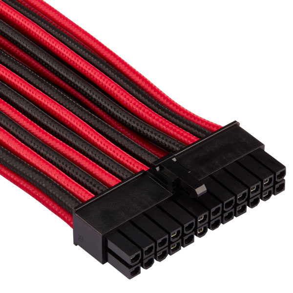 Corsair Premium Individually Sleeved ATX 24 Pin Cable (Red-Black)