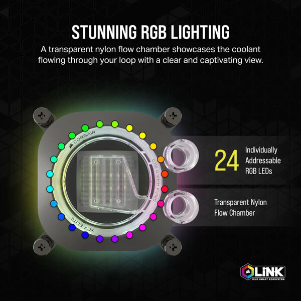 CORSAIR iCUE XC7 RGB ELITE CPU Water Block (1700/AM5) – Stealth Gray