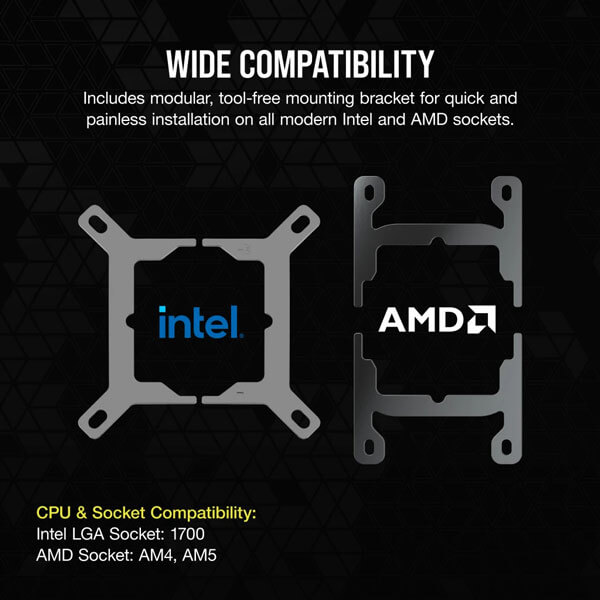 CORSAIR iCUE XC7 RGB ELITE LCD CPU Water Block (1700/AM5) – Stealth Gray