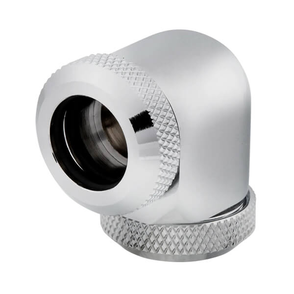 Corsair Hydro X Series XF Hardline 90&deg; 12mm OD Fitting Twin Pack (Chrome)