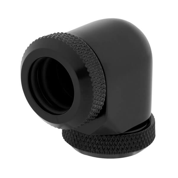 Corsair Hydro X Series XF Hardline 90&deg; 12mm OD Fitting Twin Pack (Black)