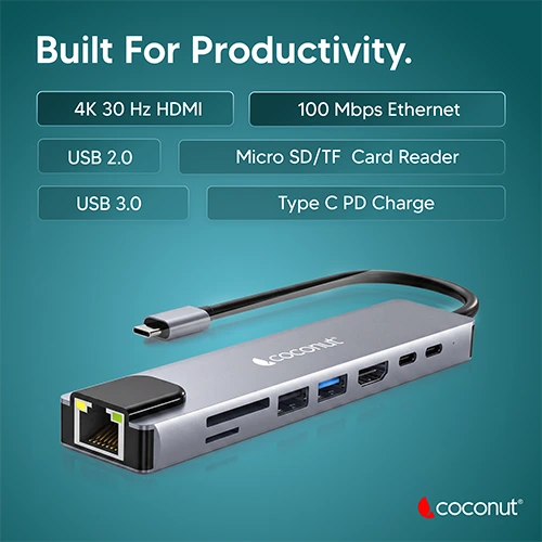 Coconut X2 Pro 8 in 1 Type-C Docking Station