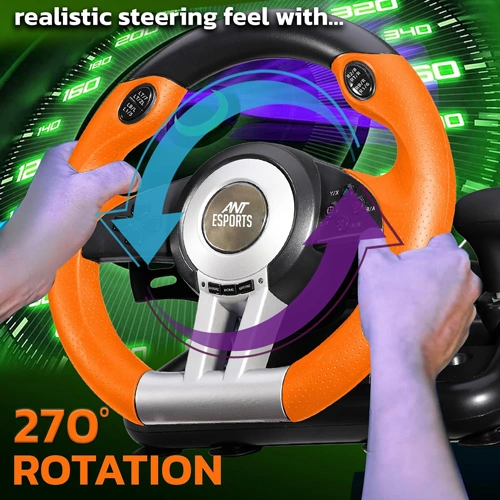 Ant Esports GW V3 PC Steering Wheel with Shifter and Pedal
