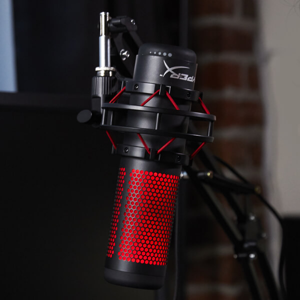 HyperX QuadCast Red LED USB Condenser Microphone (Black)