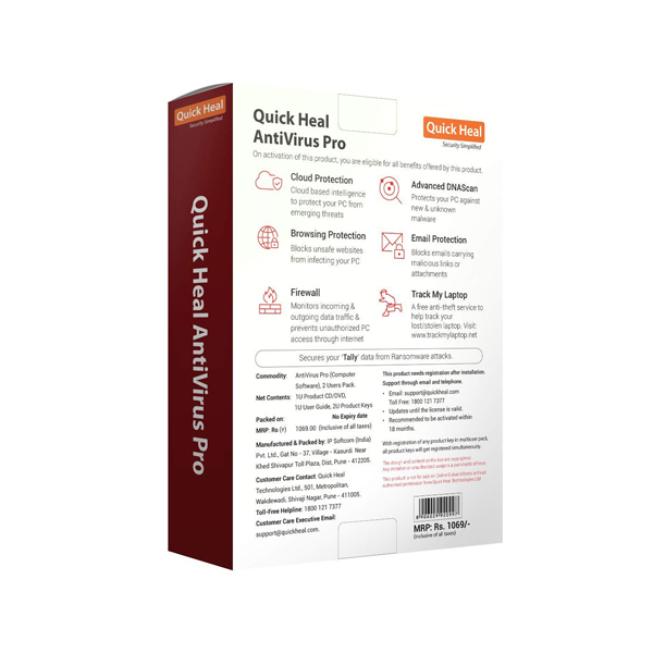 Quick Heal Pro 2 User 1 Year