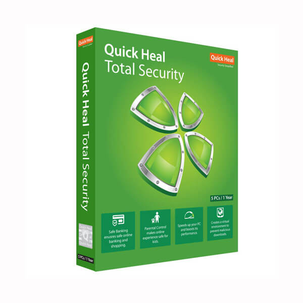 Quick Heal Total Security Antivirus, 5 Users 1 Year