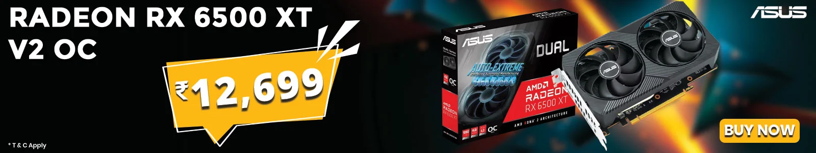 ASUS Dual RX 6500 XT V2 OC 4GB GDDR6 Graphics Card