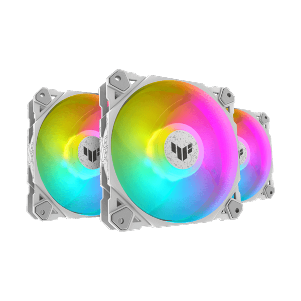 Asus TUF Gaming TF120 ARGB White &ndash; 120mm Cabinet Fan with ARGB Controller (Triple Pack)