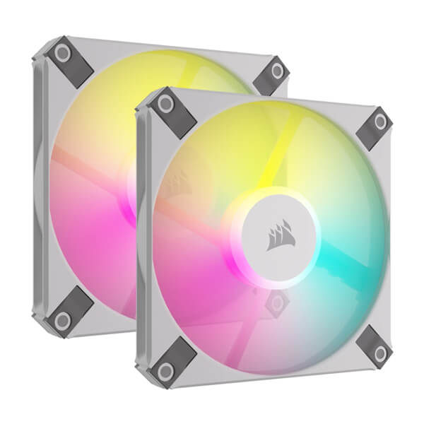 Corsair iCUE AF120 RGB SLIM 120mm Cabinet Fan &ndash; White (Twin Pack)