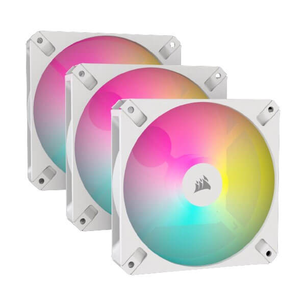 Corsair iCUE AR120 Digital RGB 120mm PWM Cabinet Fan &ndash; White (Triple Pack)