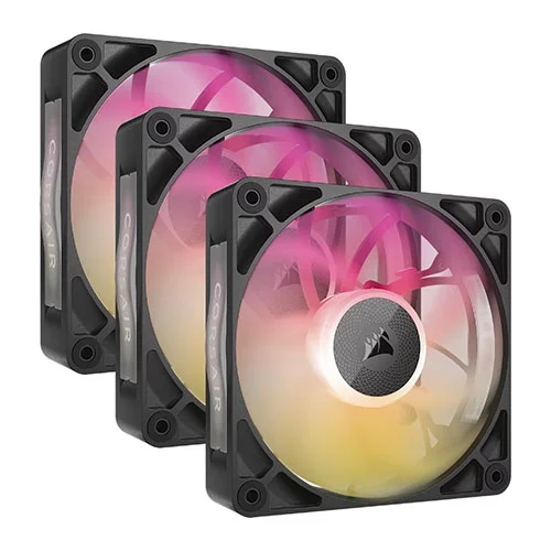 CORSAIR iCUE LINK RX120 MAX RGB 120mm Cabinet Fan &ndash; Black (Triple Pack)