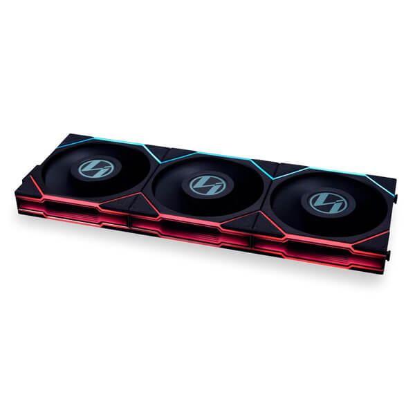 Lian Li UNI Fan TL LCD RGB 120mm Reverse Blade Cabinet Fan, Triple Pack