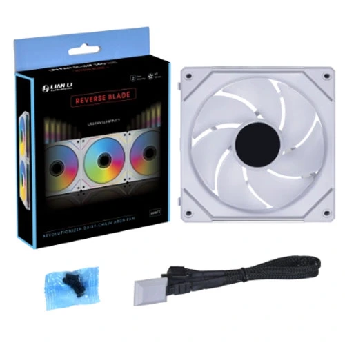 Lian Li UNI Fan SL-INF 140 Reverse Blade RGB White Case Fan, Single Pack