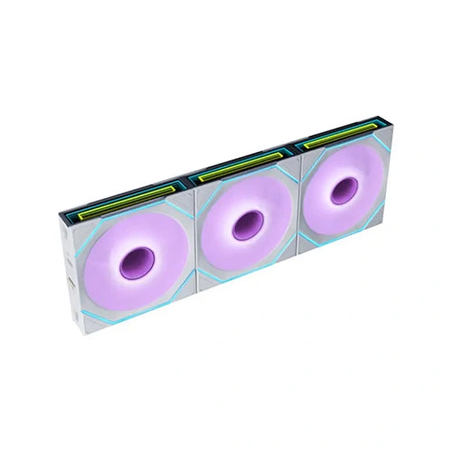Lian Li UNI Fan SL-INF Flex Wireless ARGB 120mm Reverse Blade White Cabinet Fan, Triple Pack