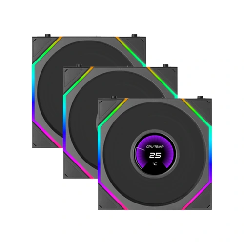 Lian Li UNI Fan TL LCD Flex Wireless ARGB 120mm Triple Pack Cabinet Fan