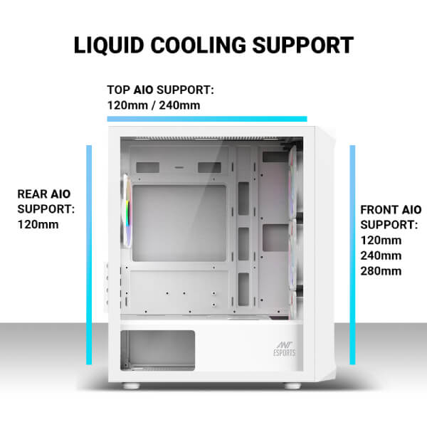 Ant Esports 205 Mini 6F ARGB White M-ATX Case