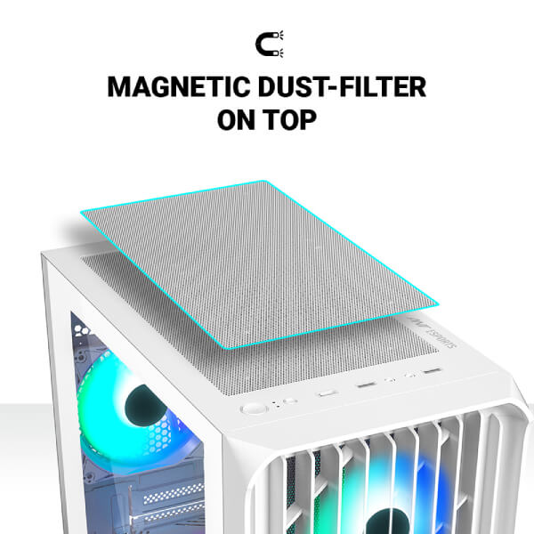 Ant Esports 205 Mini 6F ARGB White M-ATX Case