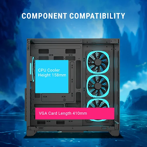 Ant Esports Crystal Mirror ATX Mid Tower Case