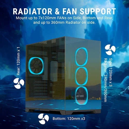 Ant Esports Crystal Mirror ATX Mid Tower Case