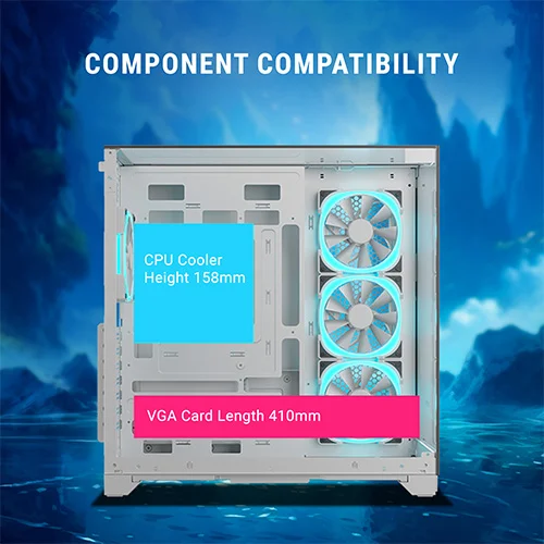 Ant Esports Crystal Mirror White ATX Mid Tower Case