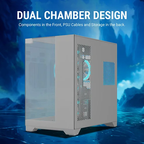 Ant Esports Crystal Mirror White ATX Mid Tower Case