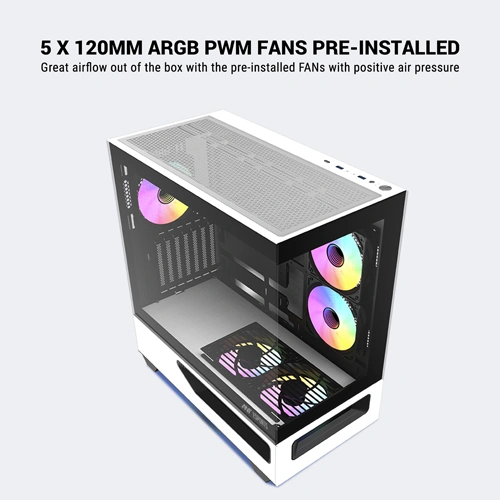 Ant Esports Crystal Spectra ARGB E-ATX Mid Tower Case