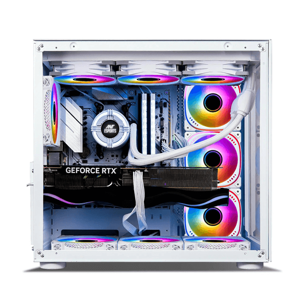 Ant Esports Crystal ARGB White E-ATX Mid Tower Case