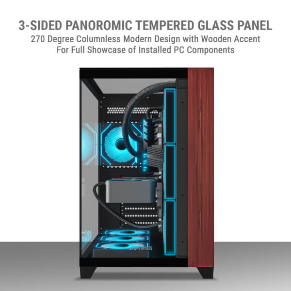 Ant Esports Crystal Wood ARGB ATX Mid Tower Case